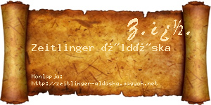 Zeitlinger Áldáska névjegykártya